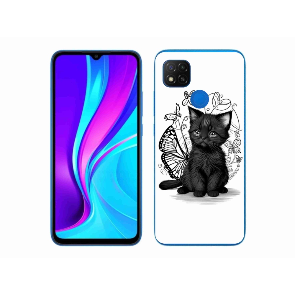 Gélový kryt mmCase na Xiaomi Redmi 9C - čierne mačiatko