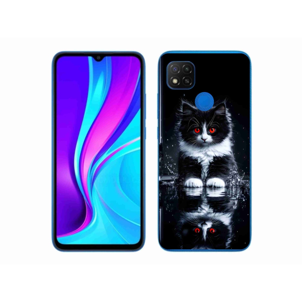 Gélový kryt mmCase na Xiaomi Redmi 9C - čiernobiele mačiatko