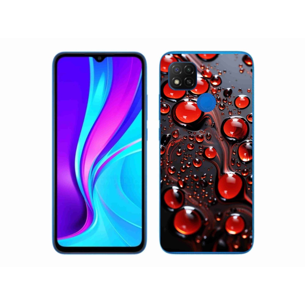 Gélový kryt mmCase na Xiaomi Redmi 9C - červené kvapky 2
