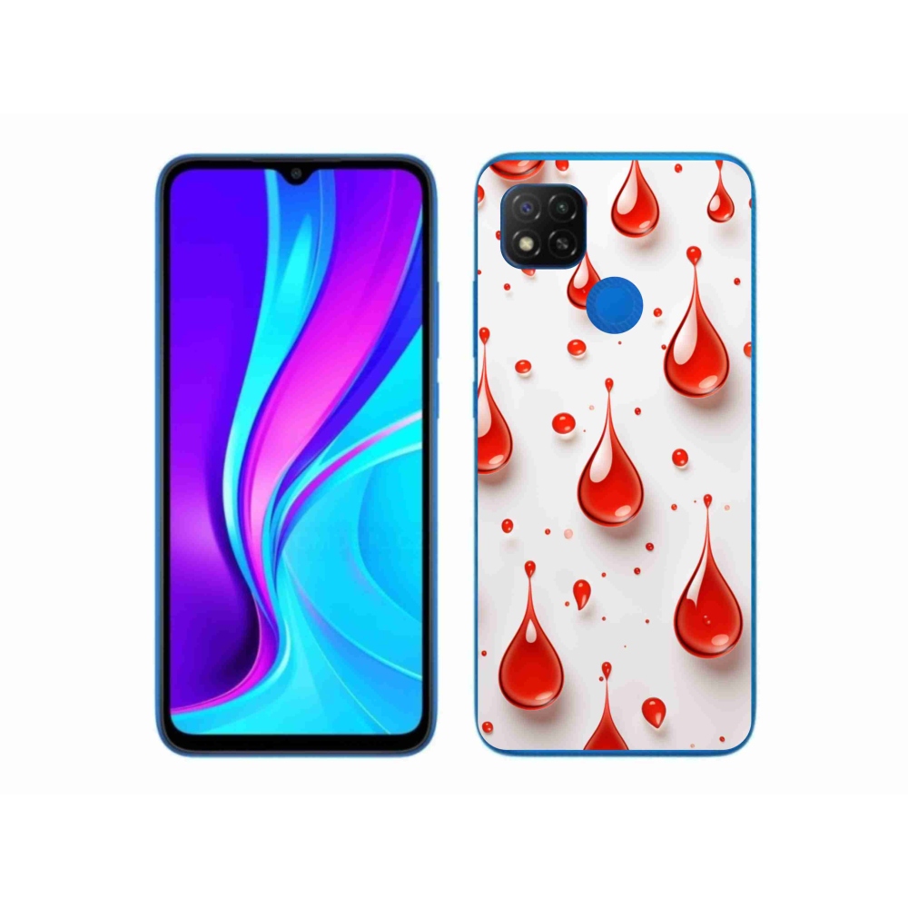 Gélový kryt mmCase na Xiaomi Redmi 9C - červené kvapky