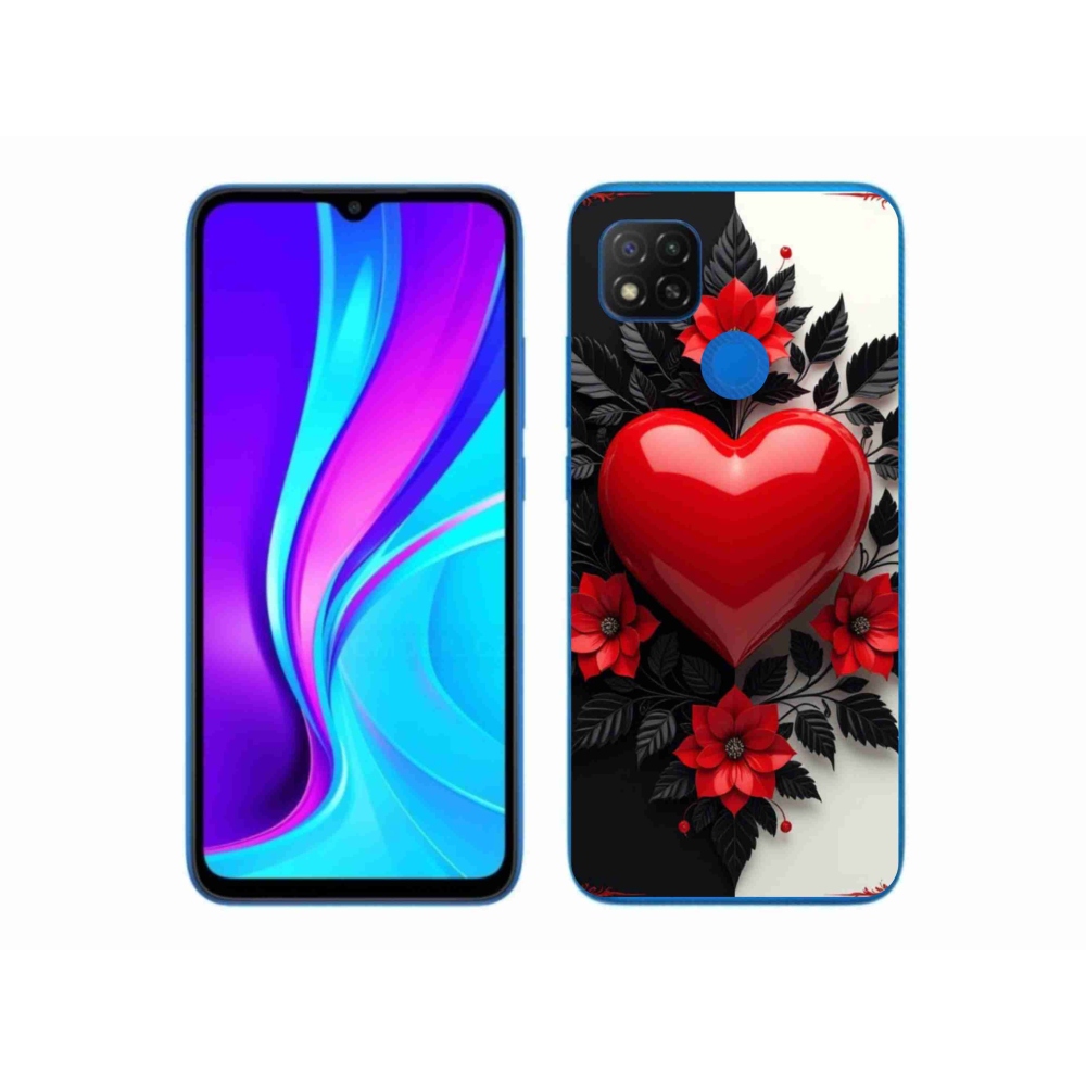 Gélový kryt mmCase na Xiaomi Redmi 9C - červené srdce