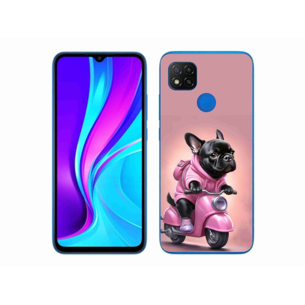 Gélový kryt mmCase na Xiaomi Redmi 9C - francúzsky buldoček na skútri