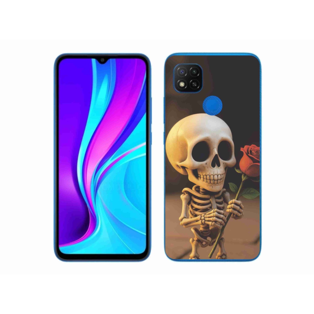 Gélový kryt mmCase na Xiaomi Redmi 9C - kostlivec s ružou