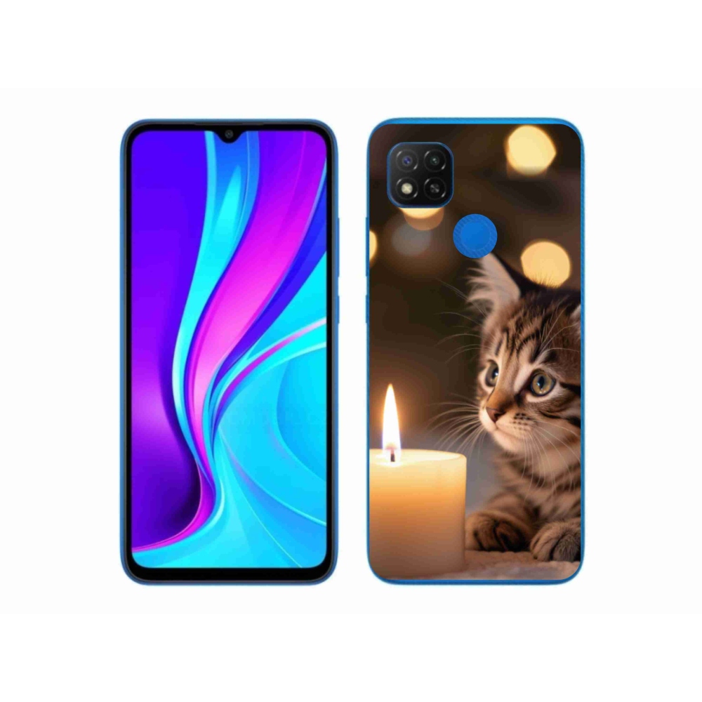 Gélový kryt mmCase na Xiaomi Redmi 9C - mačiatko a sviečka