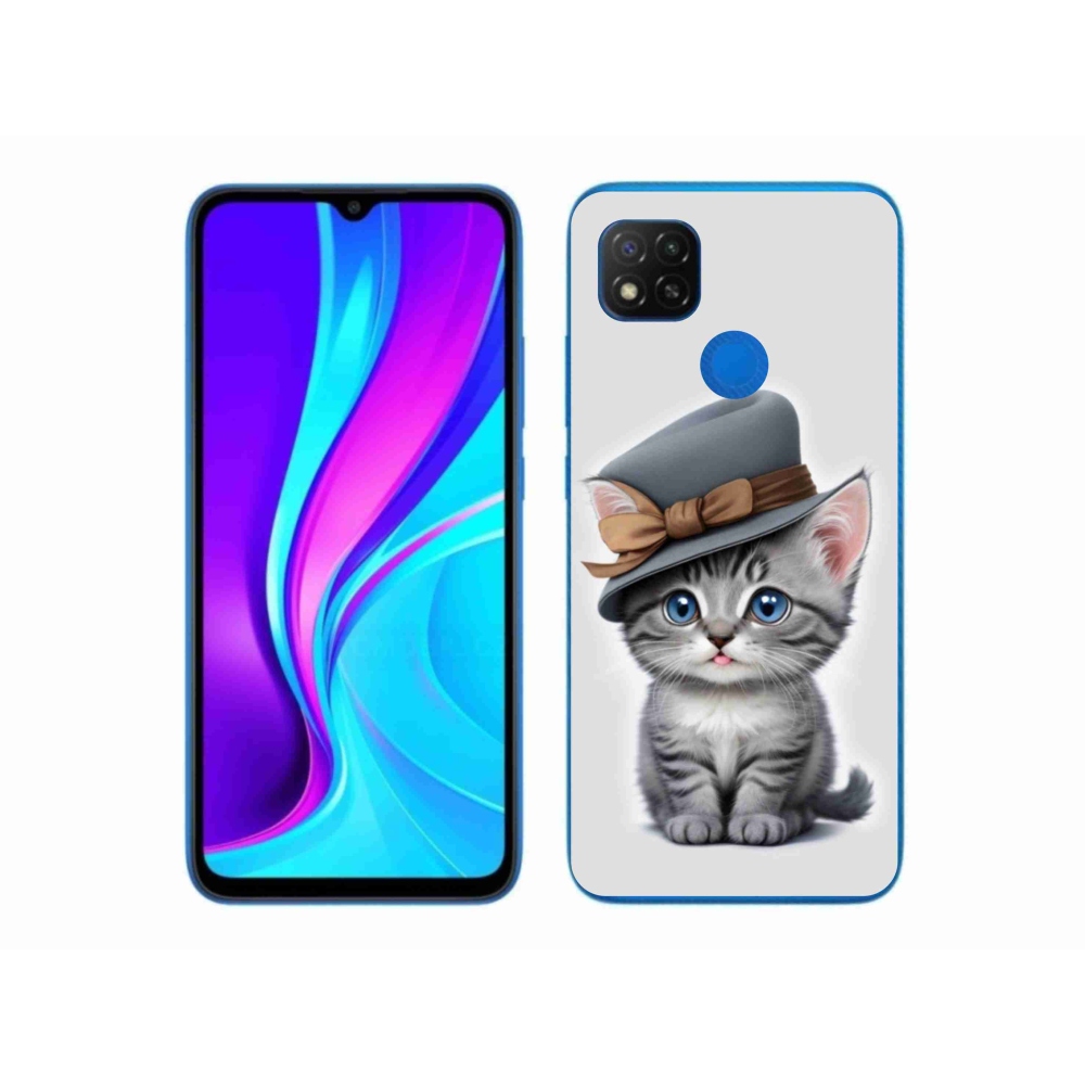 Gélový kryt mmCase na Xiaomi Redmi 9C - mačiatko s klobúkom