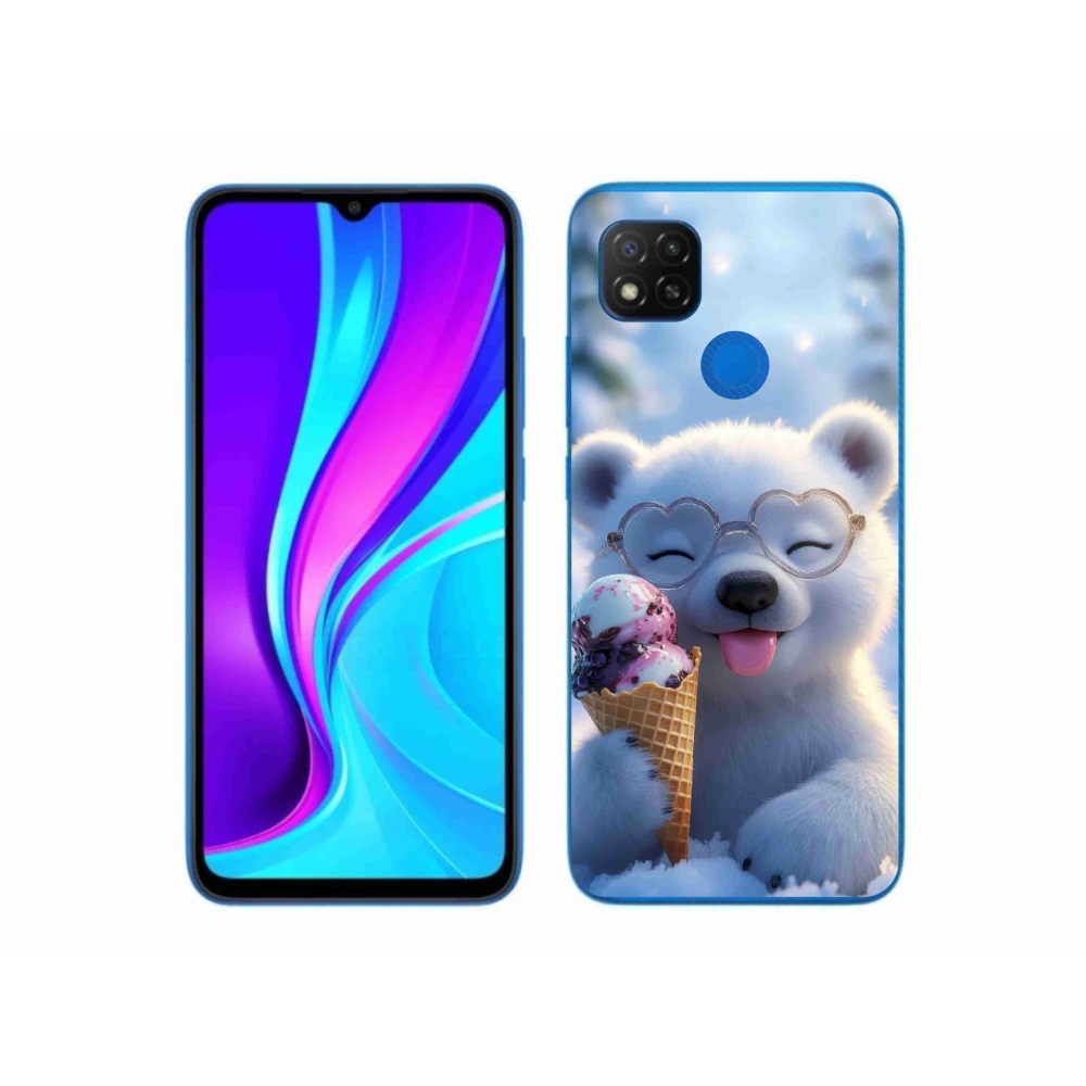 Gélový kryt mmCase na Xiaomi Redmi 9C - medvedík so zmrzlinou