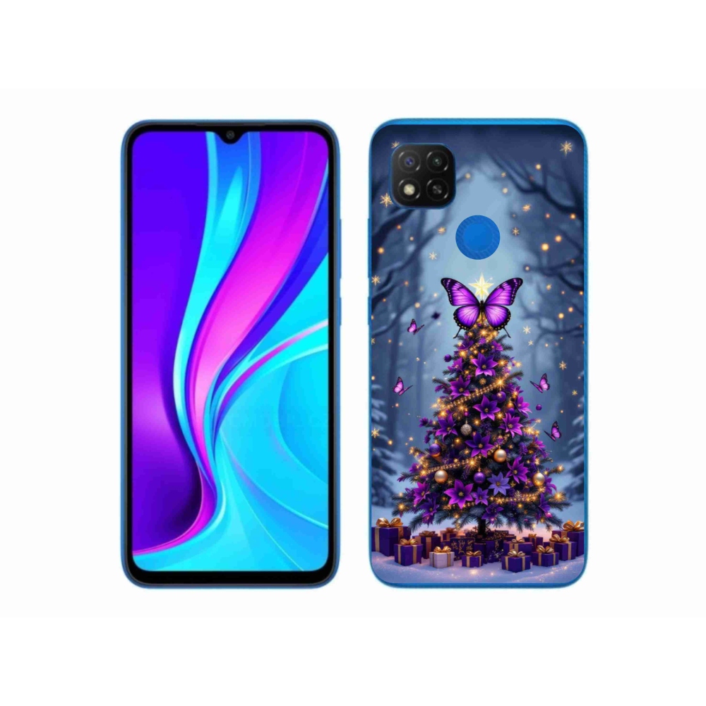 Gélový kryt mmCase na Xiaomi Redmi 9C - motýlí vianočný stromček