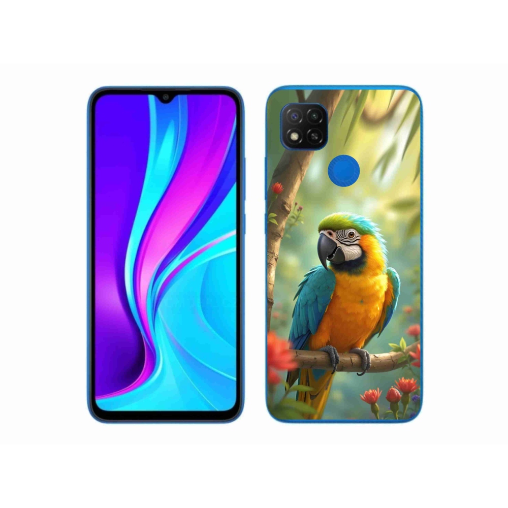 Gélový kryt mmCase na Xiaomi Redmi 9C - papagáj ara modrožltá