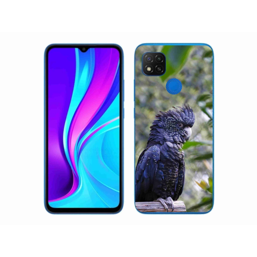 Gélový kryt mmCase na Xiaomi Redmi 9C - papagáj kakadu čierny