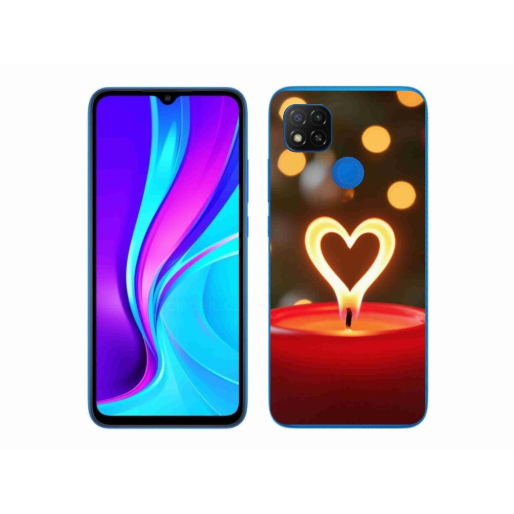 Gélový kryt mmCase na Xiaomi Redmi 9C - srdce z plameňa