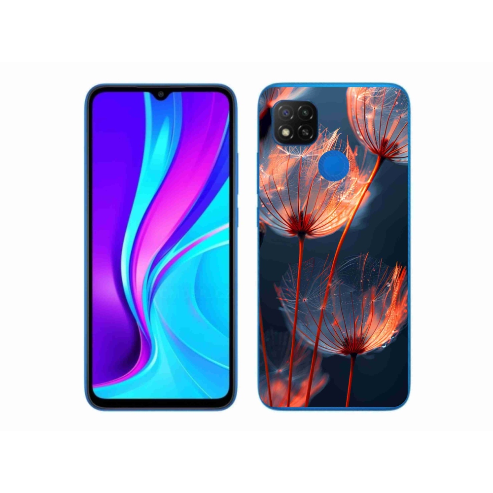 Gélový kryt mmCase na Xiaomi Redmi 9C - svetielkujúce páperie