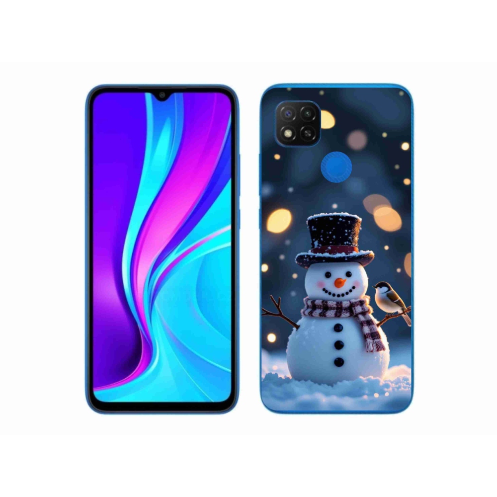 Gélový kryt mmCase na Xiaomi Redmi 9C - vianočný snehuliak