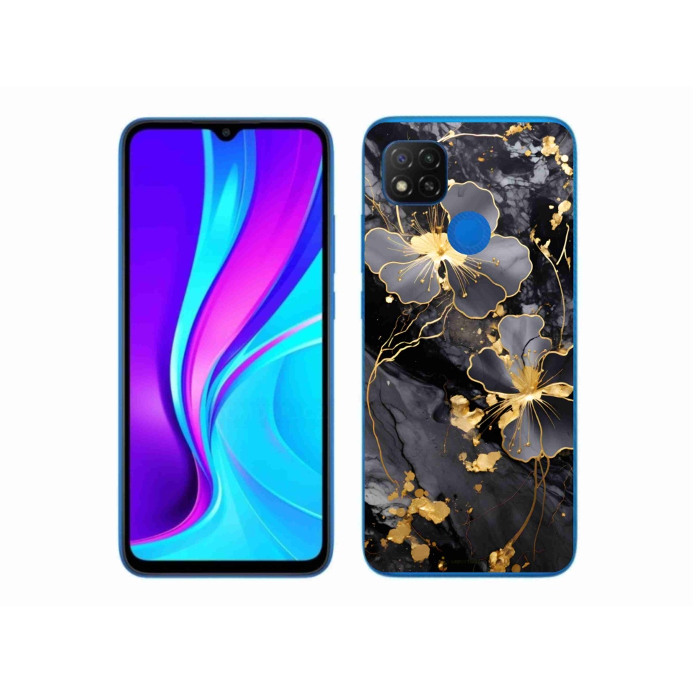 Gélový kryt mmCase na Xiaomi Redmi 9C - zlaté kvety