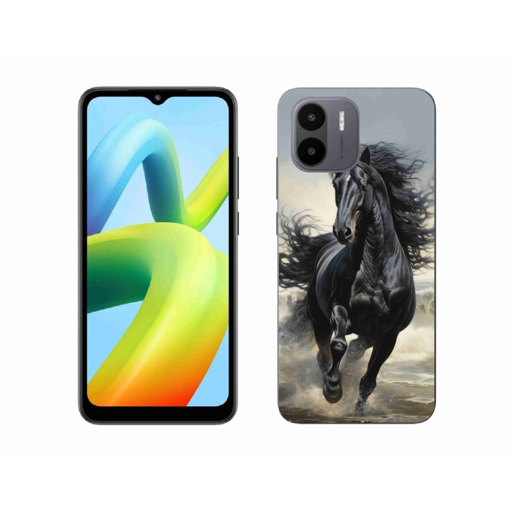 Gélový kryt mmCase na Xiaomi Redmi A1 4G - bežiaci čierny kôň