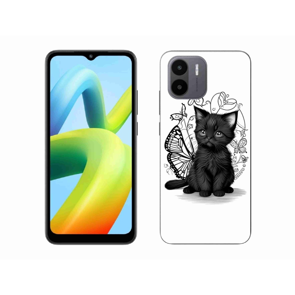 Gélový kryt mmCase na Xiaomi Redmi A1 4G - čierne mačiatko
