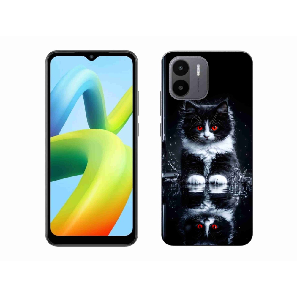 Gélový kryt mmCase na Xiaomi Redmi A1 4G - čiernobiele mačiatko