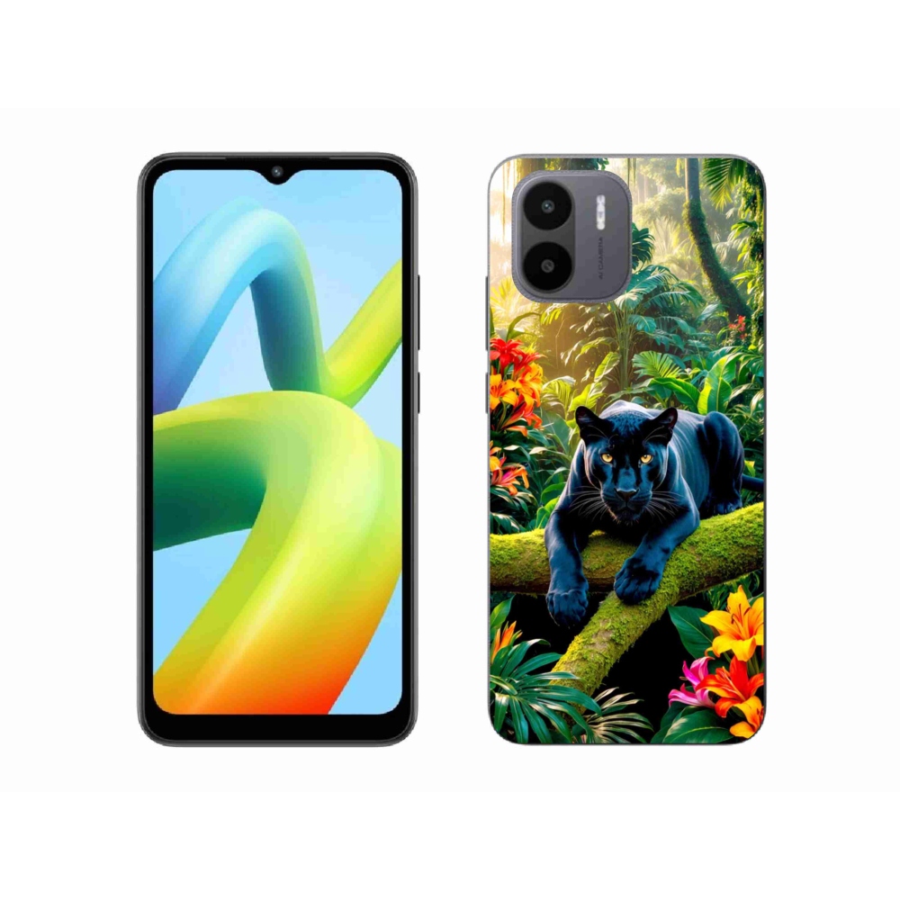 Gélový kryt mmCase na Xiaomi Redmi A1 4G - čierny panter v džungli