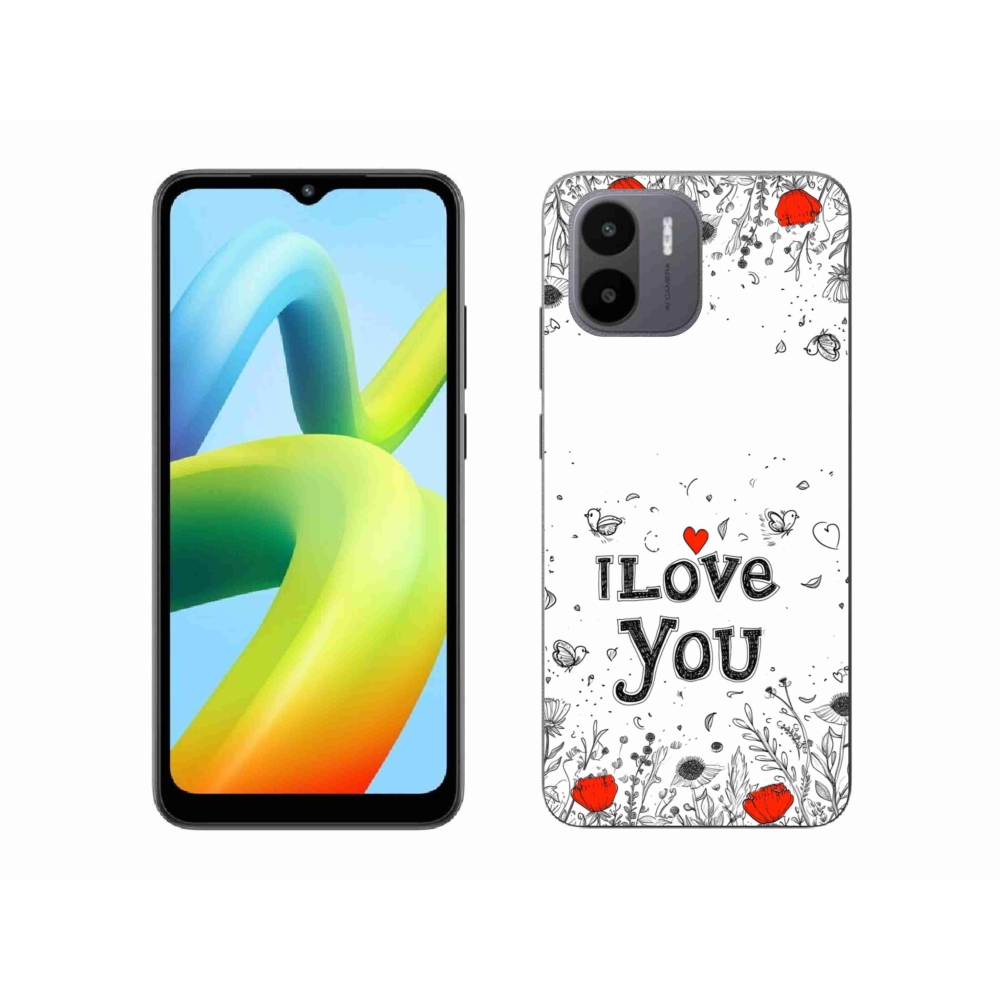 Gélový kryt mmCase na Xiaomi Redmi A1 4G - I love you biele pozadie