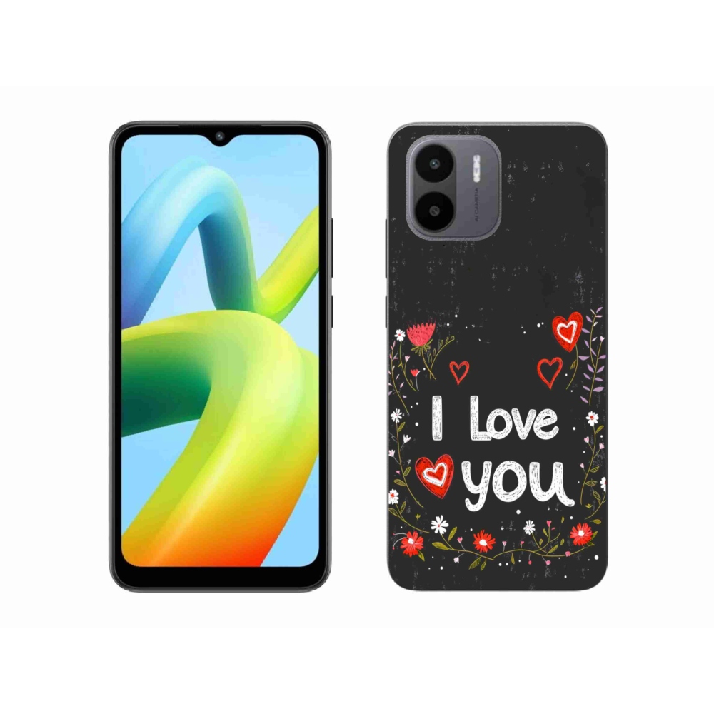 Gélový kryt mmCase na Xiaomi Redmi A1 4G - I love you čierne pozadie