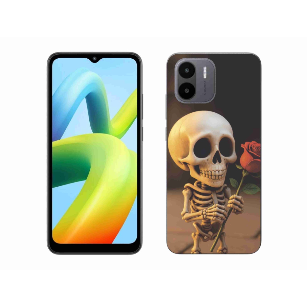 Gélový kryt mmCase na Xiaomi Redmi A1 4G - kostlivec s ružou