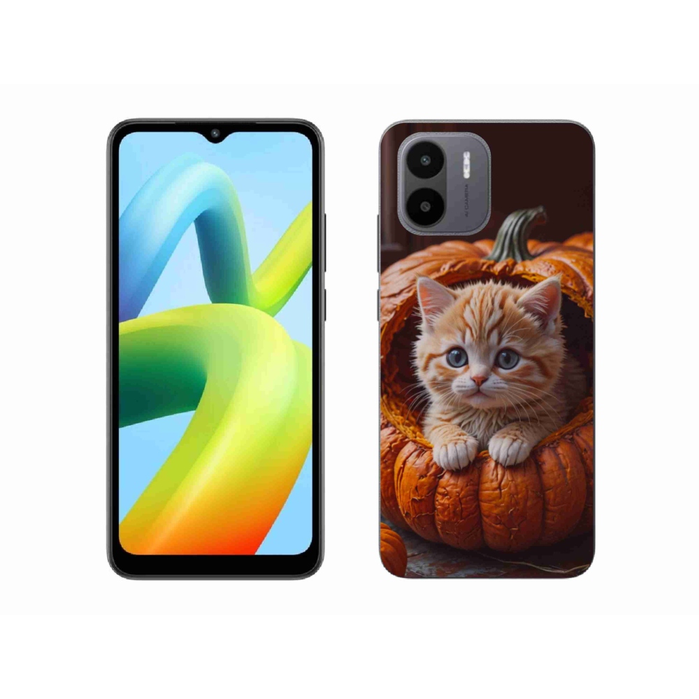 Gélový kryt mmCase na Xiaomi Redmi A1 4G - mačiatko a tekvica 2