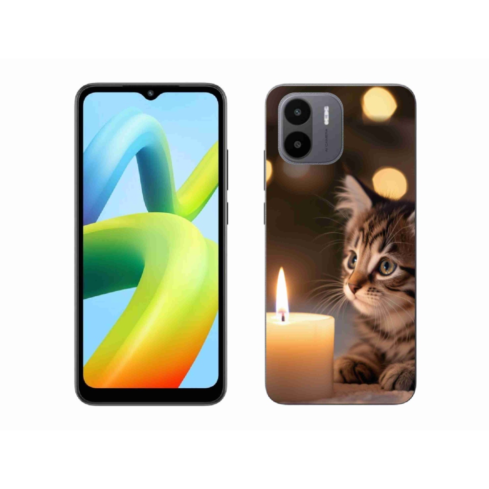 Gélový kryt mmCase na Xiaomi Redmi A1 4G - mačiatko a sviečka