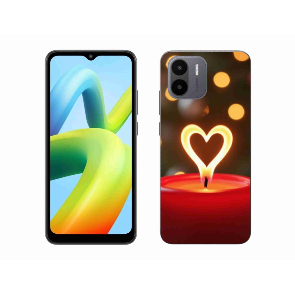 Gélový kryt mmCase na Xiaomi Redmi A1 4G - srdce z plameňa