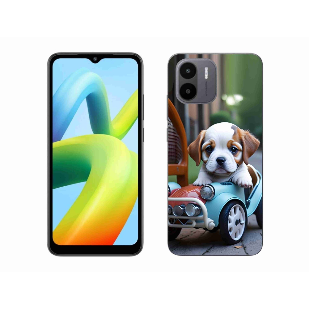 Gélový kryt mmCase na Xiaomi Redmi A1 4G - šteňa v retro aute