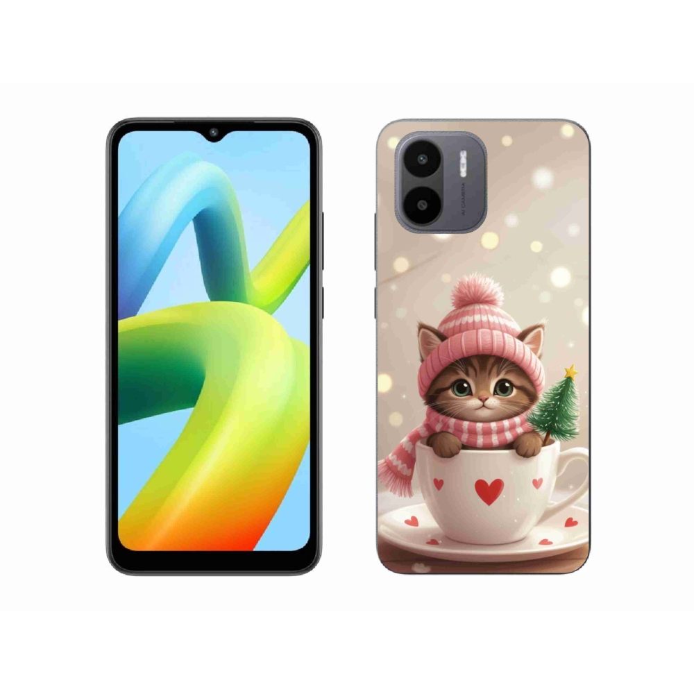 Gélový kryt mmCase na Xiaomi Redmi A1 4G - vianočné mačiatko v hrnčeku
