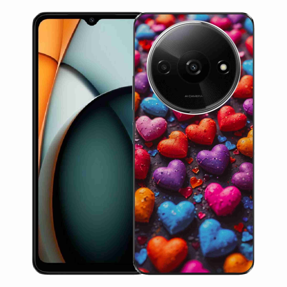 Gélový kryt mmCase na Xiaomi Redmi A3 - farebné srdcia