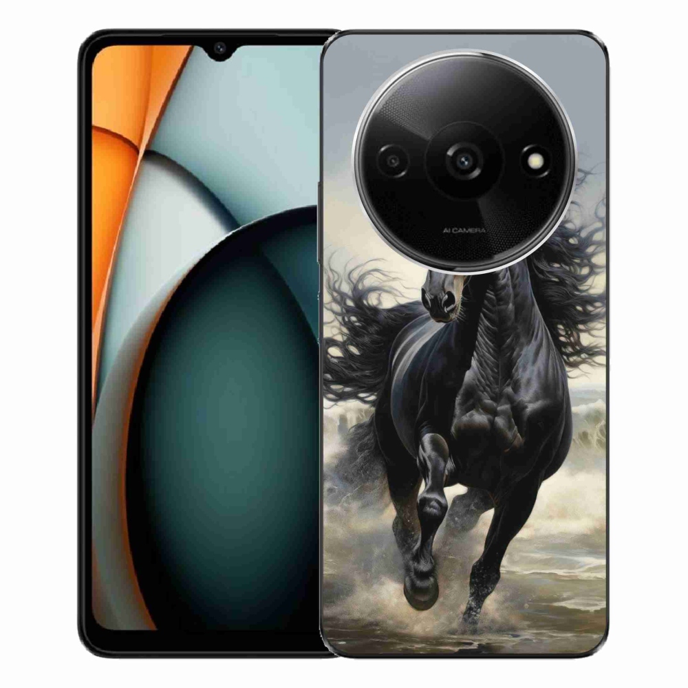 Gélový kryt mmCase na Xiaomi Redmi A3 - bežiaci čierny kôň