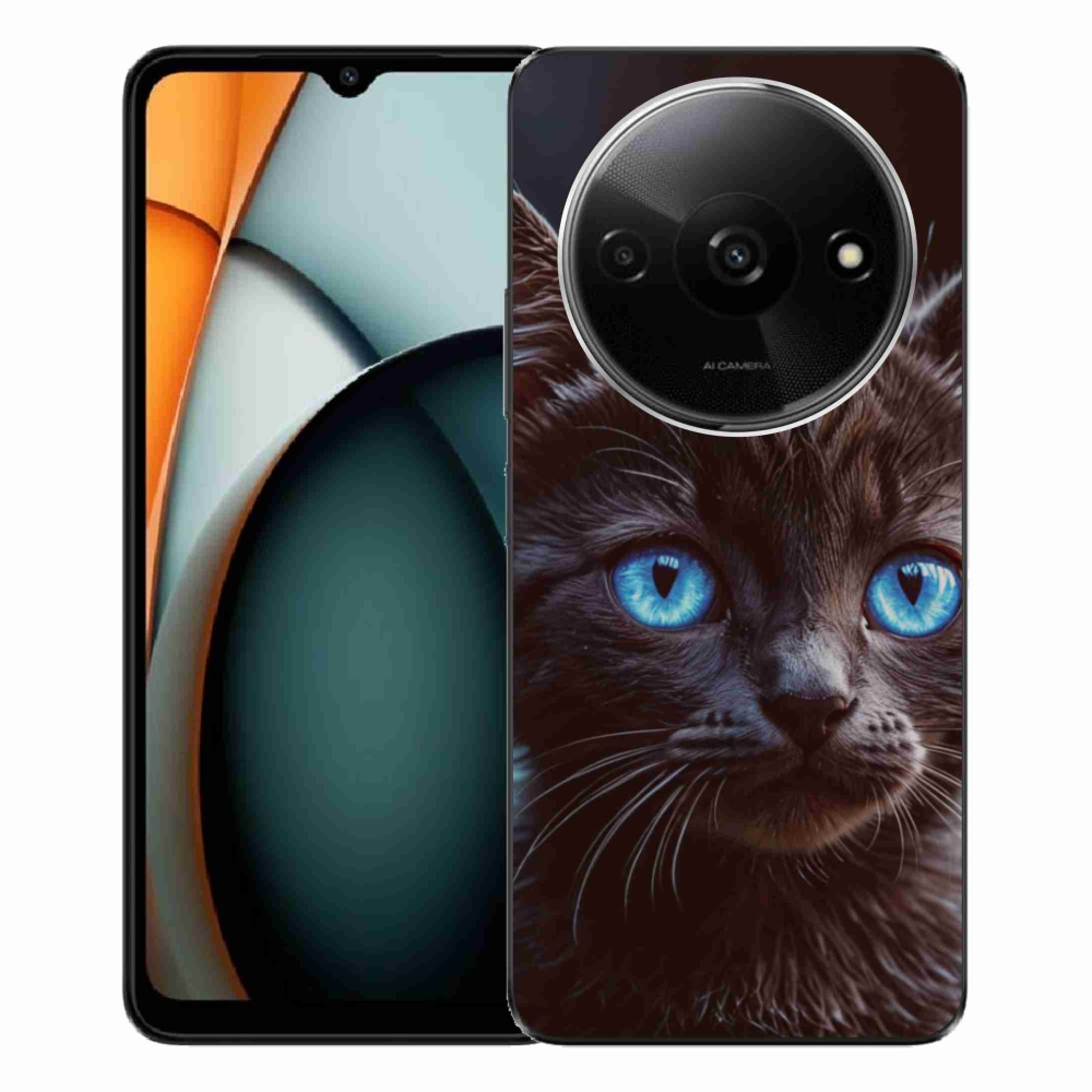 Gélový kryt mmCase na Xiaomi Redmi A3 - čierne mačiatko 2