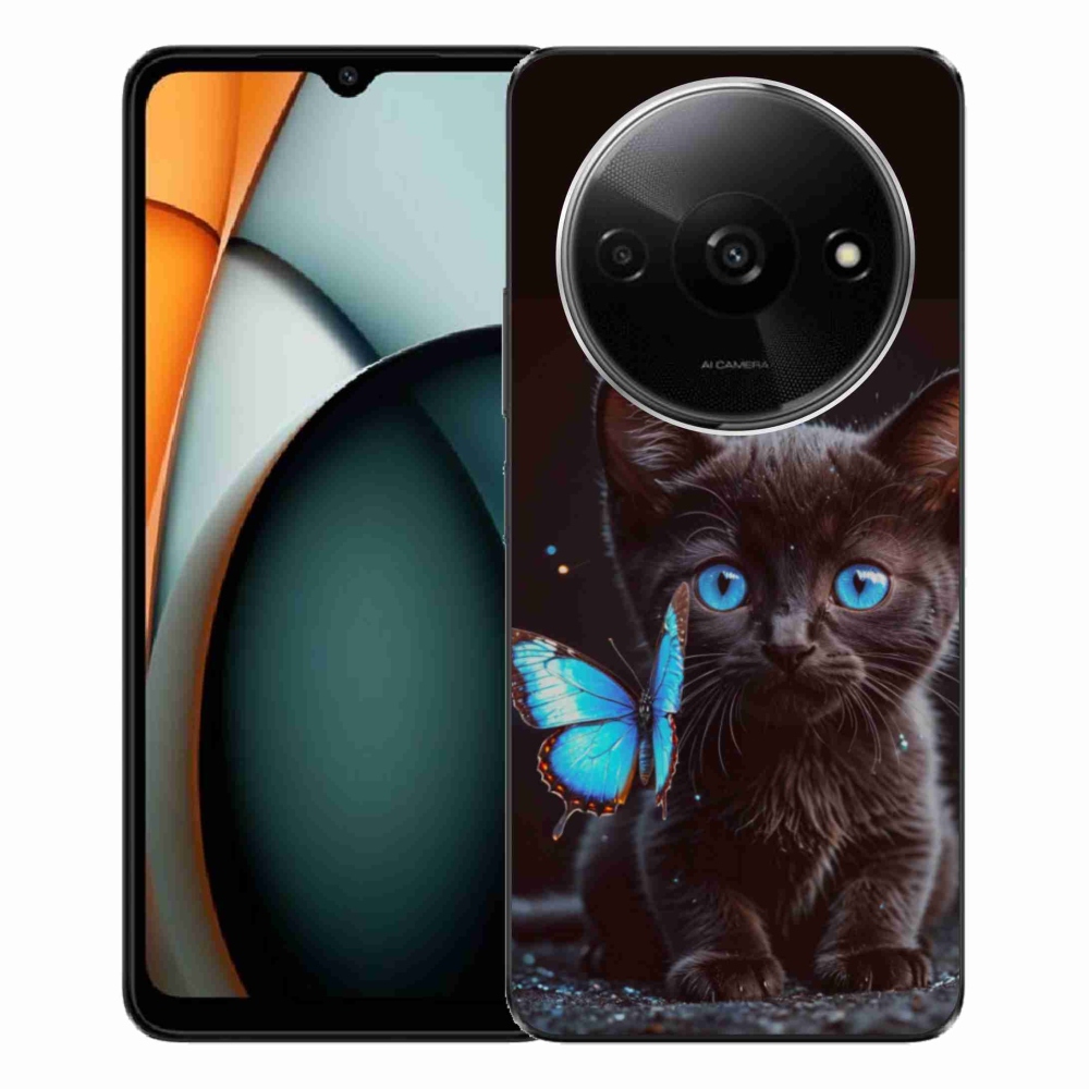 Gélový kryt mmCase na Xiaomi Redmi A3 - čierne mačiatko 3