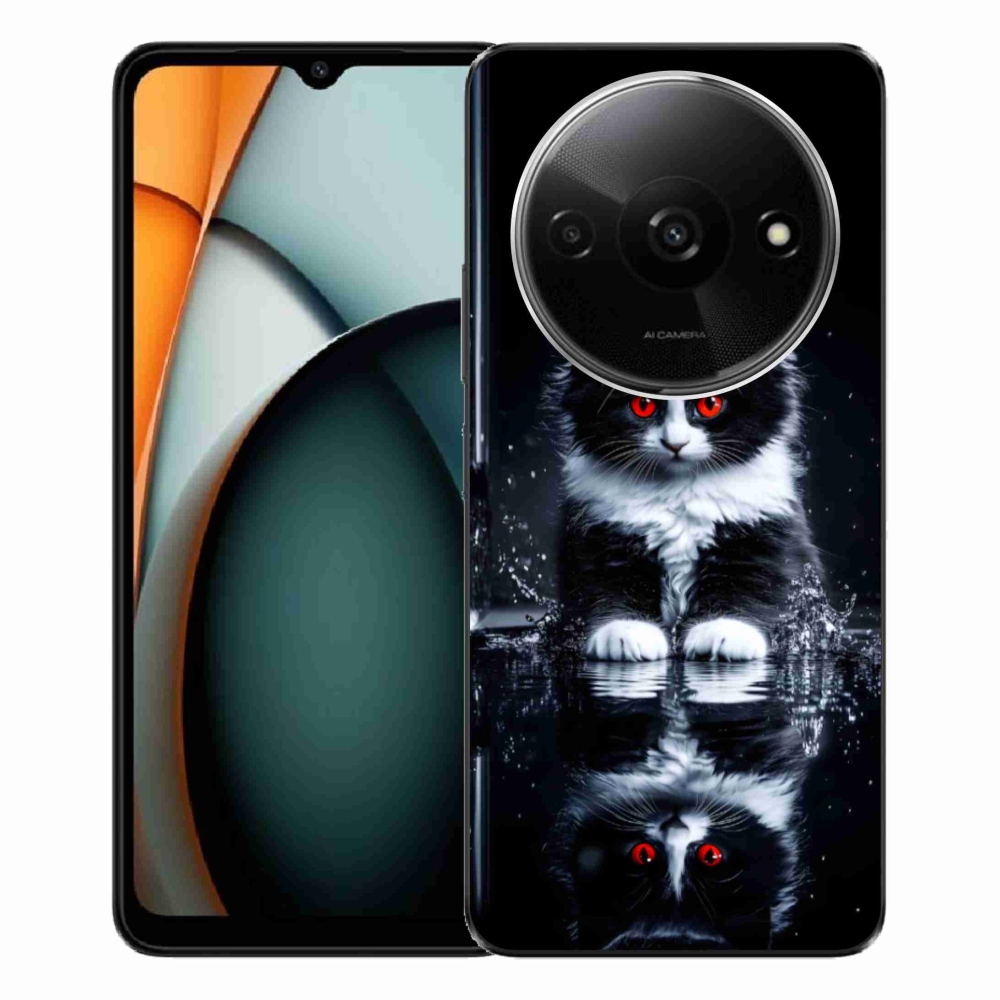 Gélový kryt mmCase na Xiaomi Redmi A3 - čiernobiele mačiatko