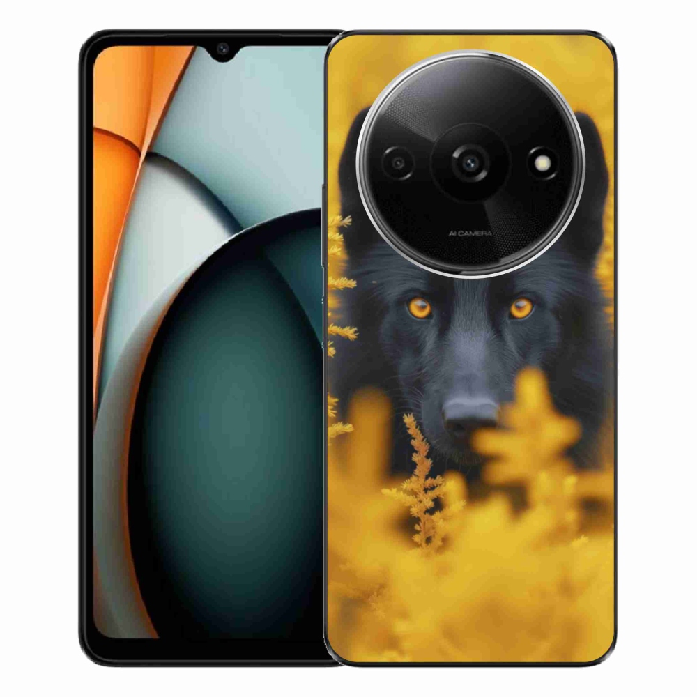 Gélový kryt mmCase na Xiaomi Redmi A3 - čierny vlk 2