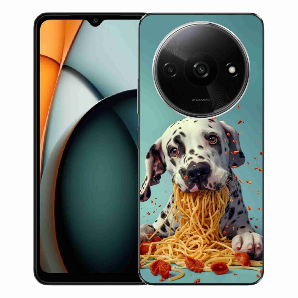 Gélový kryt mmCase na Xiaomi Redmi A3 - dalmatín a špagety
