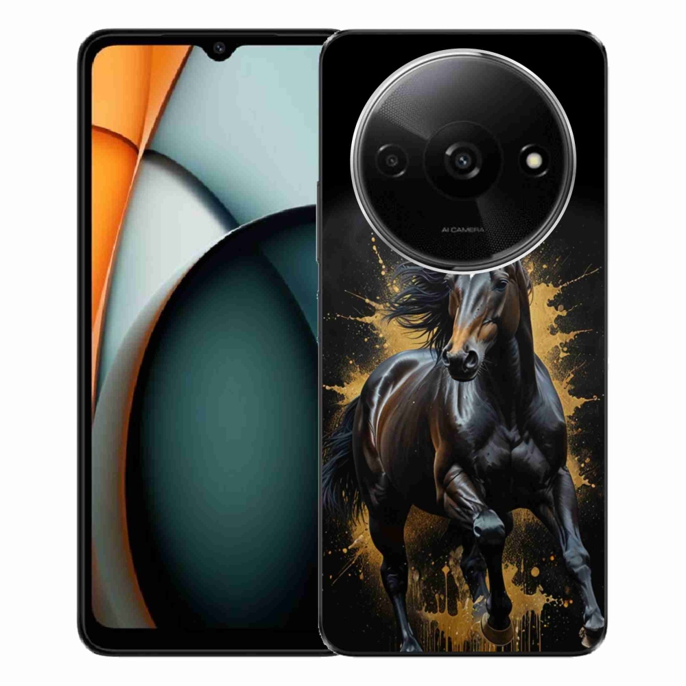 Gélový kryt mmCase na Xiaomi Redmi A3 - elegantný čierny žrebec