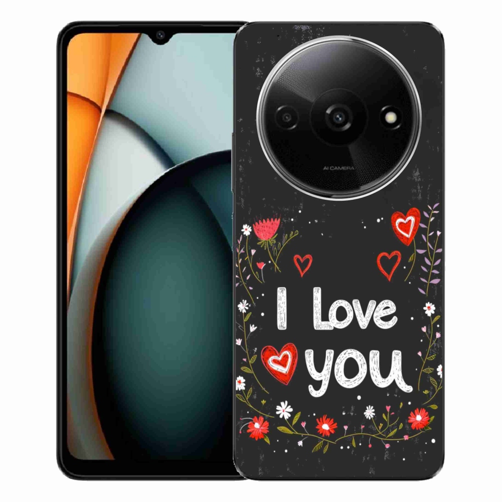 Gélový kryt mmCase na Xiaomi Redmi A3 - I love you čierne pozadie