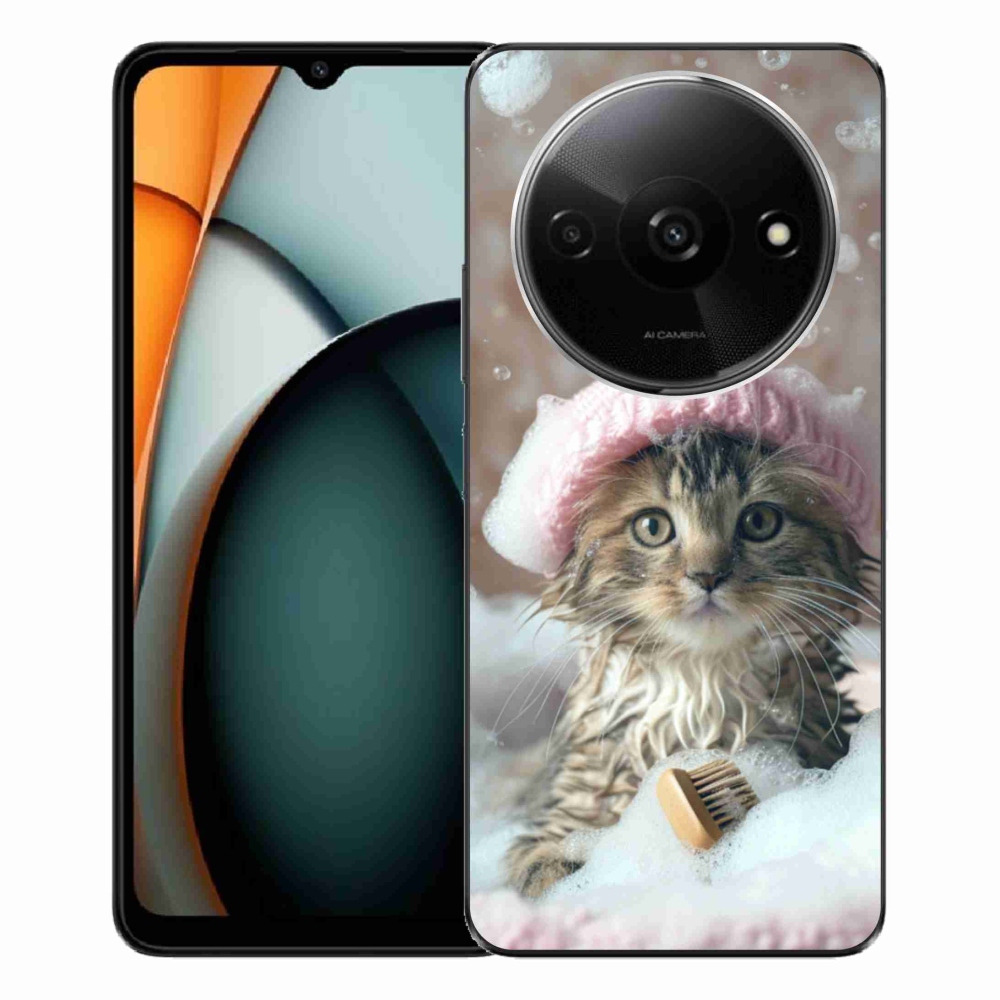Gélový kryt mmCase na Xiaomi Redmi A3 - mačiatko a kúpeľ