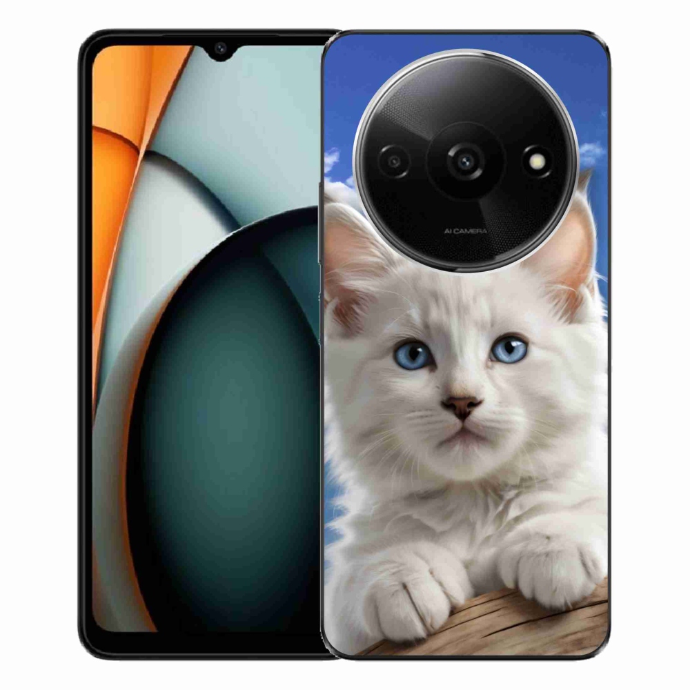 Gélový kryt mmCase na Xiaomi Redmi A3 - mačiatko a oblaky