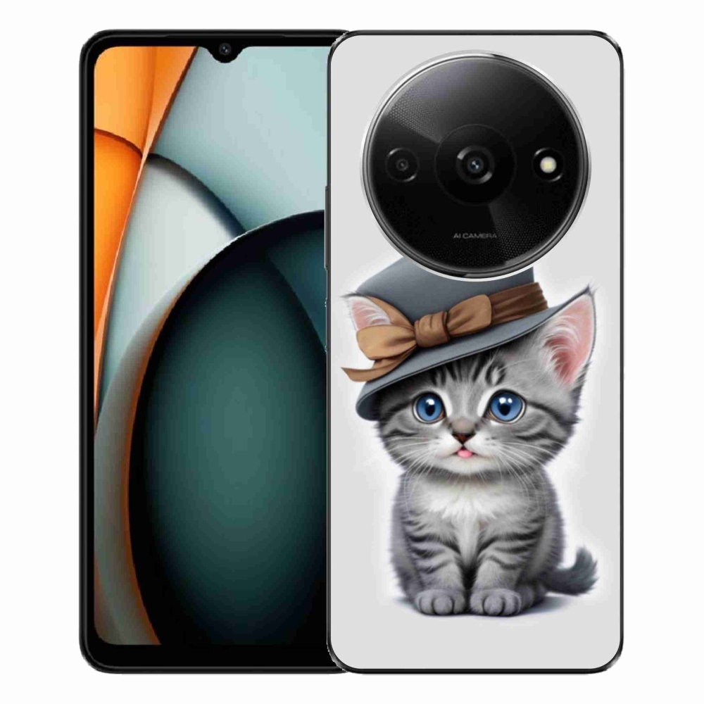 Gélový kryt mmCase na Xiaomi Redmi A3 - mačiatko s klobúkom