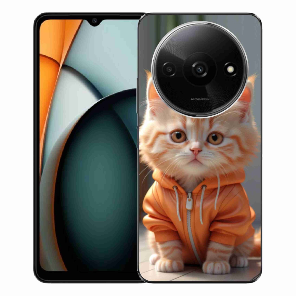 Gélový kryt mmCase na Xiaomi Redmi A3 - mačiatko v mikine