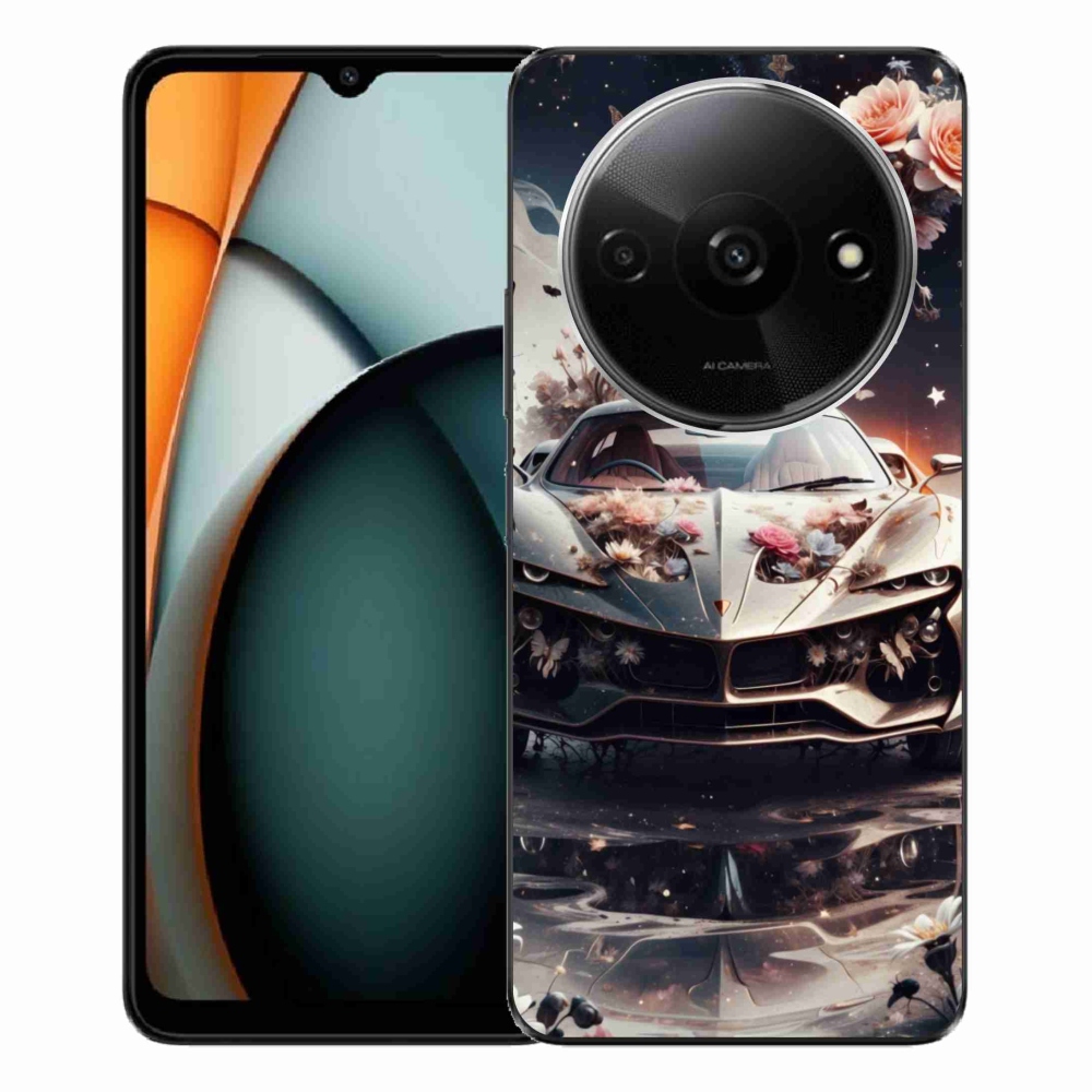 Gélový kryt mmCase na Xiaomi Redmi A3 - kvetinový šProtový automobil
