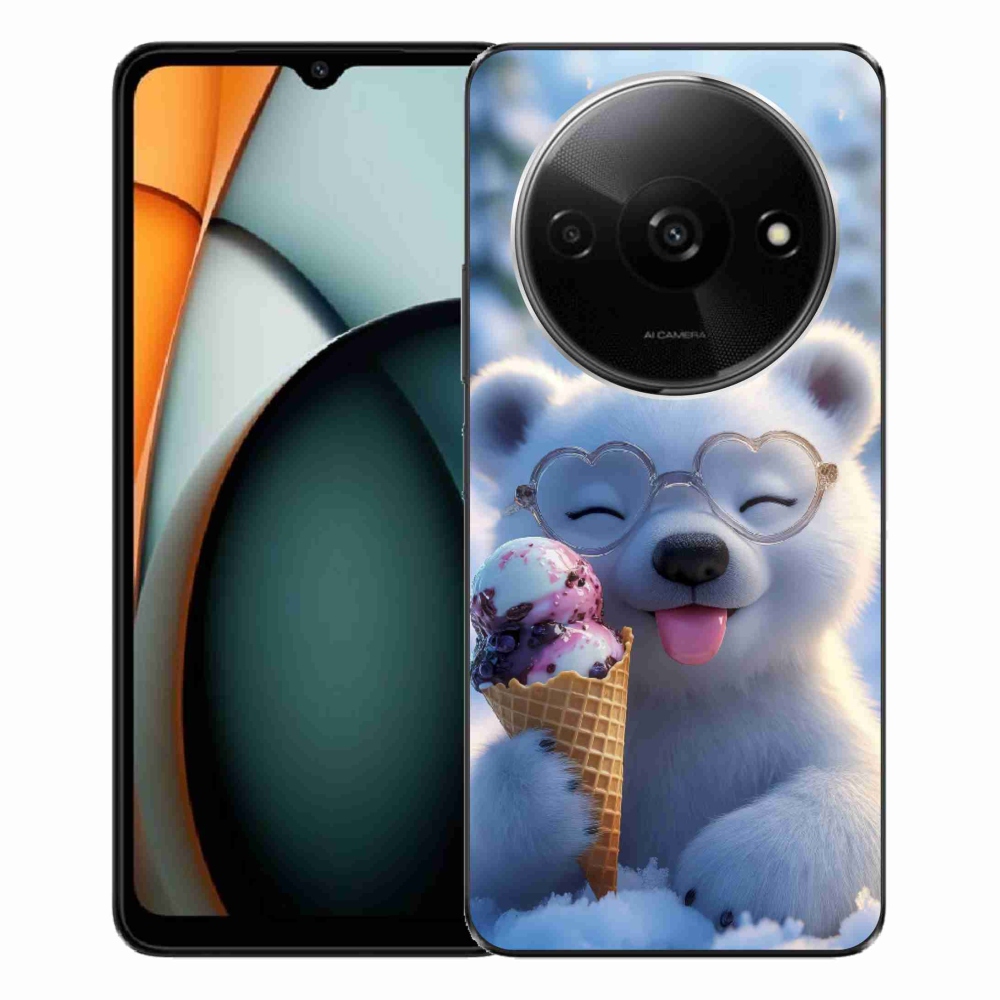 Gélový kryt mmCase na Xiaomi Redmi A3 - medvedík so zmrzlinou