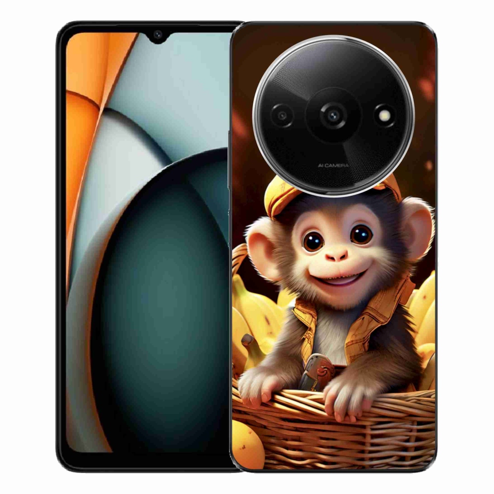 Gélový kryt mmCase na Xiaomi Redmi A3 - opice v košíku
