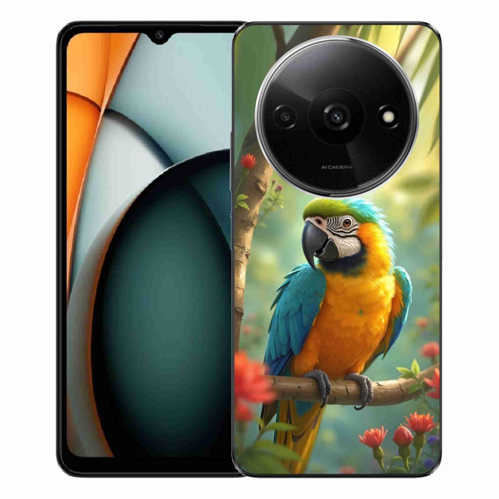 Gélový kryt mmCase na Xiaomi Redmi A3 - papagáj ara modrožltá