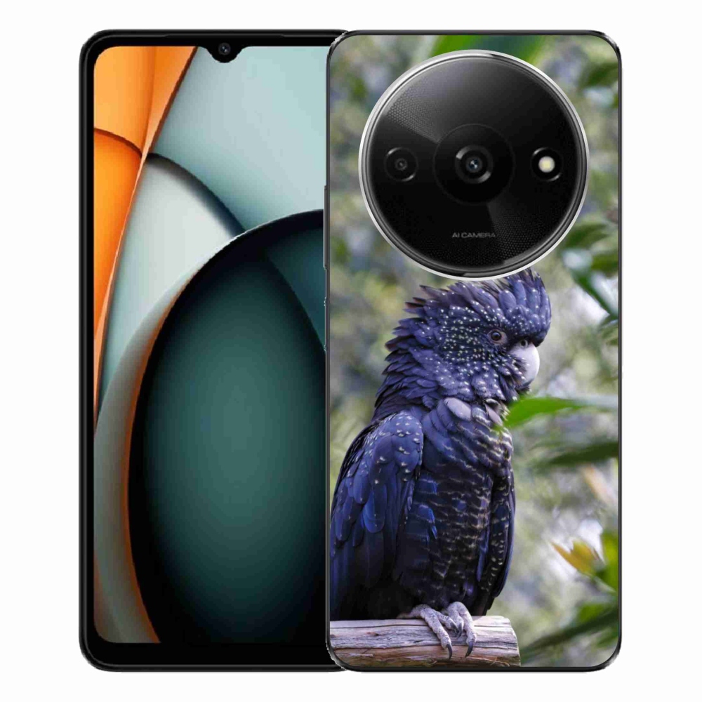 Gélový kryt mmCase na Xiaomi Redmi A3 - papagáj kakadu čierny