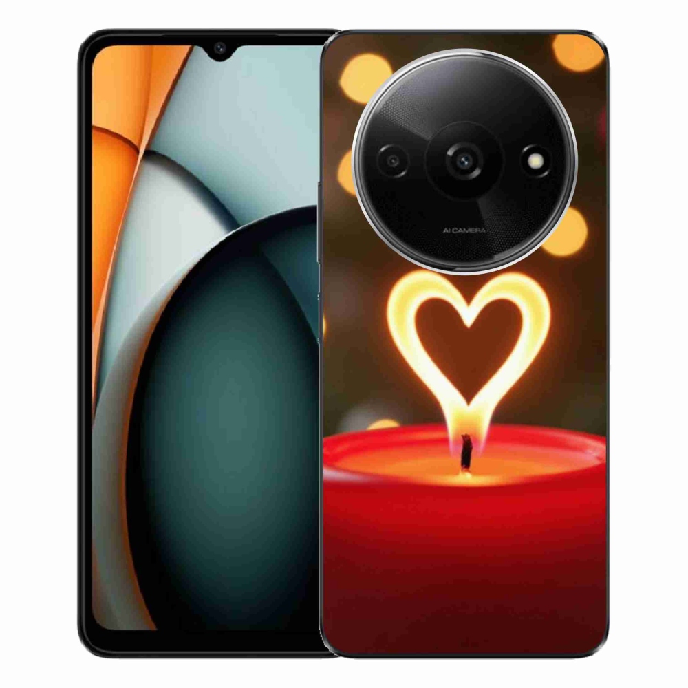 Gélový kryt mmCase na Xiaomi Redmi A3 - srdce z plameňa