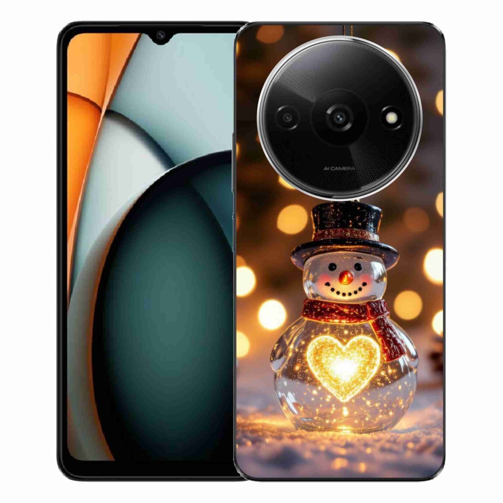 Gélový kryt mmCase na Xiaomi Redmi A3 - svietiaci vianočný snehuliak