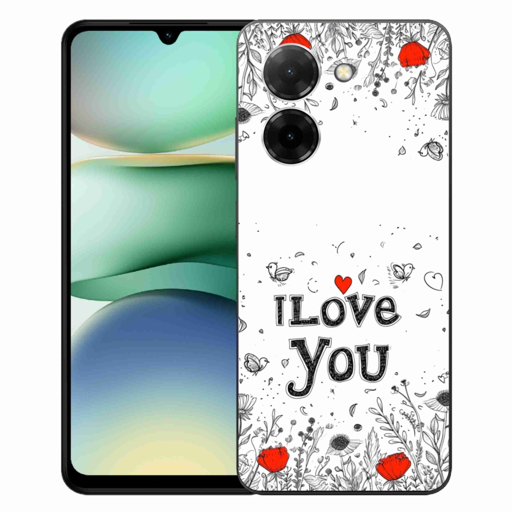 Gélový kryt mmCase na Xiaomi Redmi A5 (171.7x77.8x8.3mm) - I love you biele pozadie